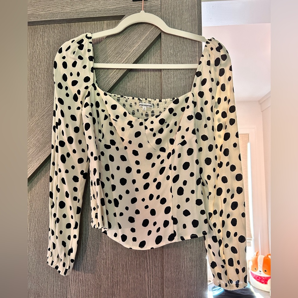 Reformation black and white top size 4